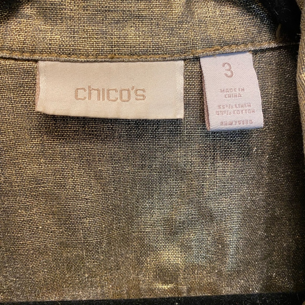 Chico's Gold Metallic Jacket ❤️ - Picture 4 of 5